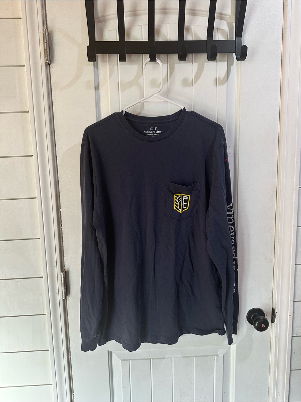 Vineyard Vines PLL target practice lacrosse Men's Long-Sleeve Pocket Tee — Navy